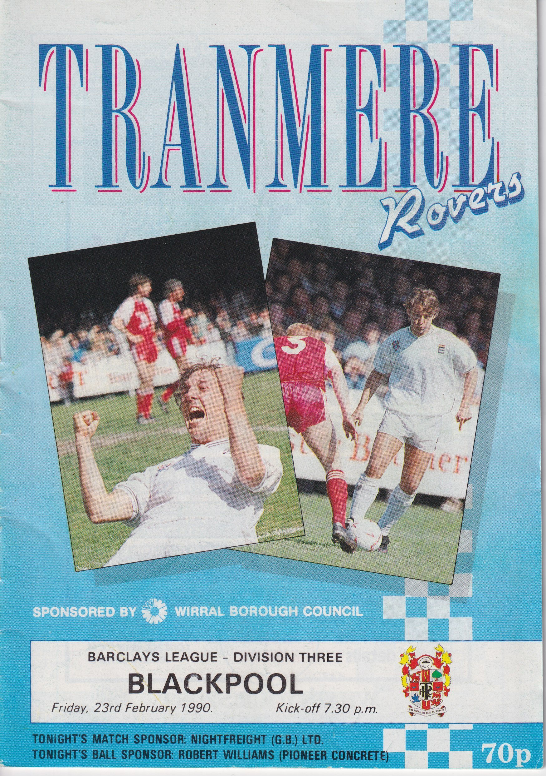 Tranmere Rovers v Blackpool match programme